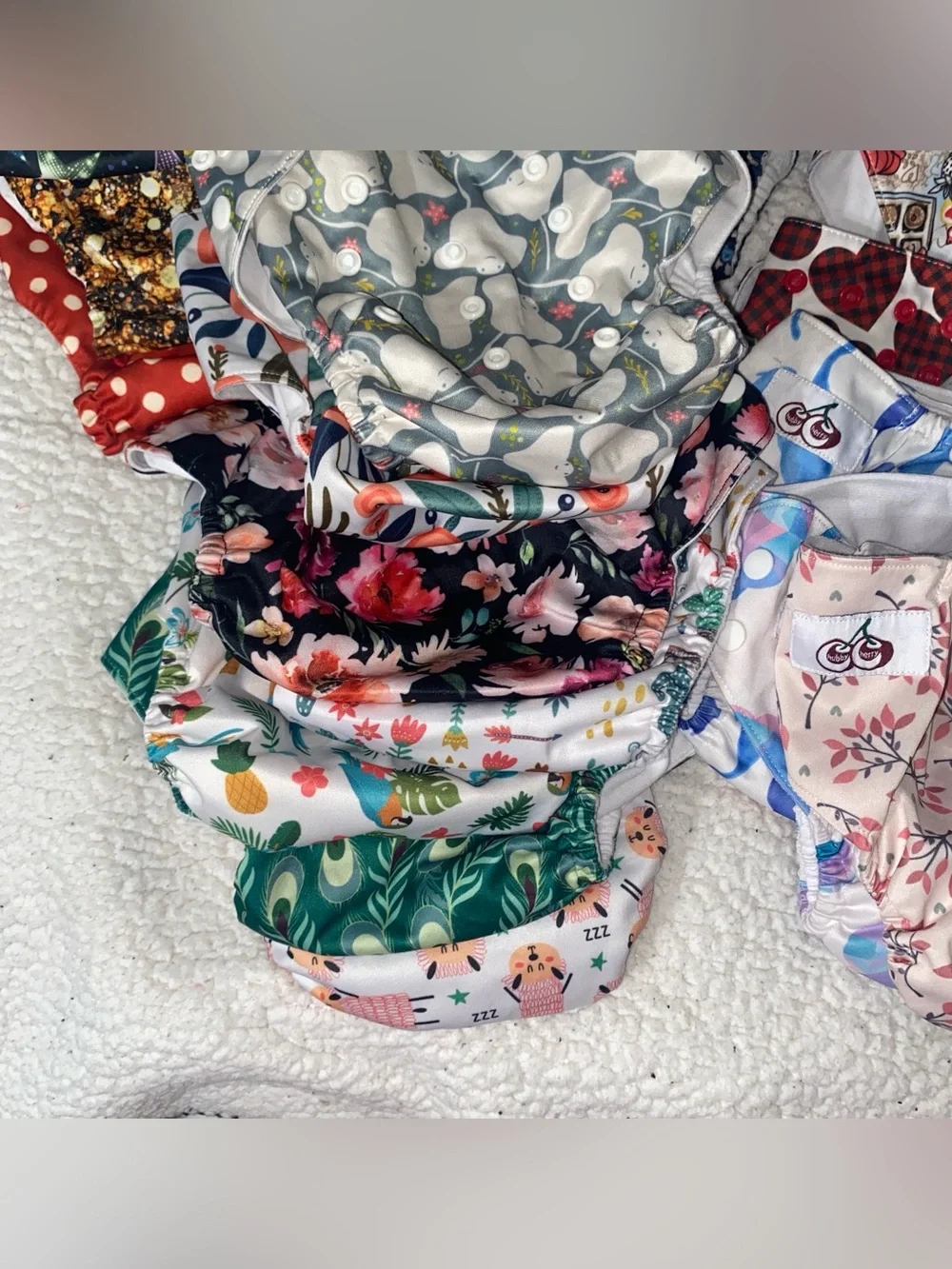 Large Assorted Baby Cloth Reusable Baby Diapers - Pink & Multicolor